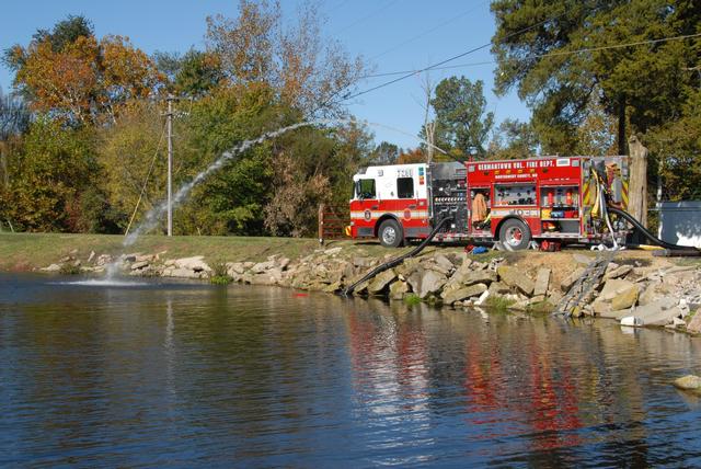 Engine 729 Bravo acting as a fill site for a Tanker Shuttle drill in Denton, MD.