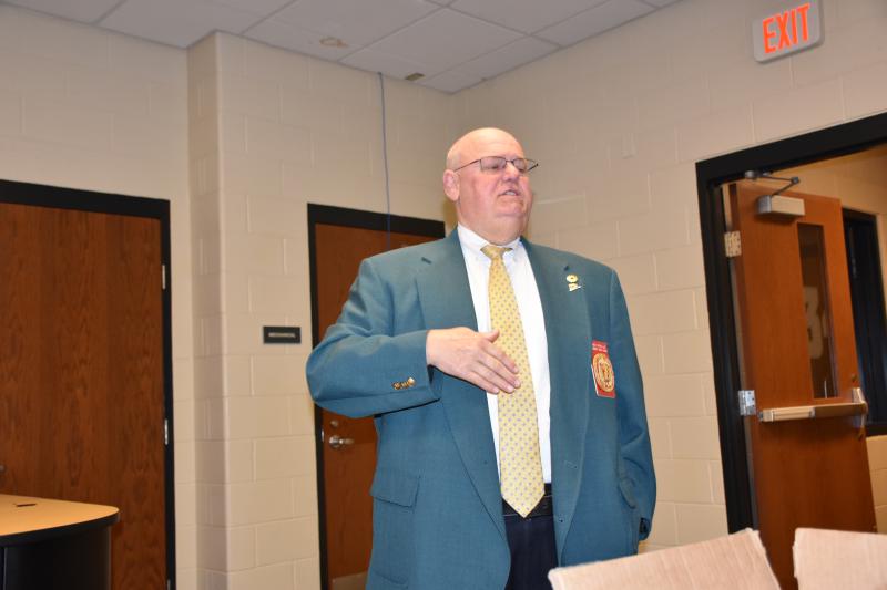 MSFA President Johnie Roth Jr. addresses the membership of the department and thanks the volunteers of GVFD for all that they do for the community