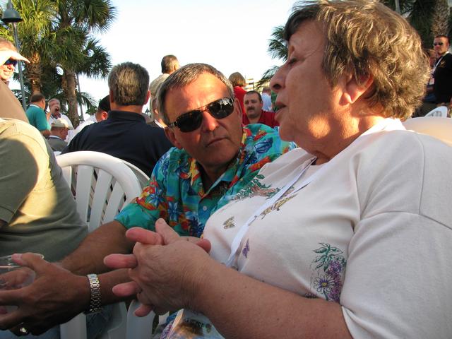 President Goodloe of MCVFRA chats with Fire Chief Fred Windisch of Ponderosa Fire Dept., Texas